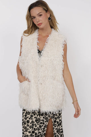 Trailblazer Fringe Fur Long Vest