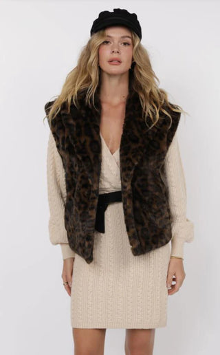 Waverly Leopard Faux Fur Oversized Vest