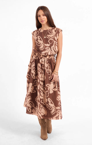 Rustic Charm Midi Skirt