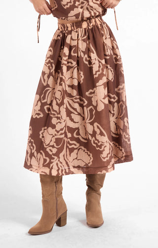 Rustic Charm Midi Skirt