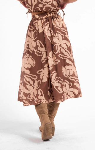 Rustic Charm Midi Skirt