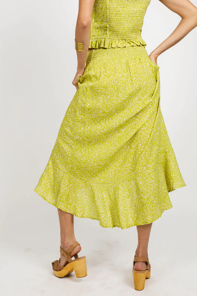 Band Of The Free- Lei Lime Floral Wrap Skirt