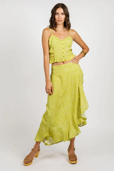 Band Of The Free- Lei Lime Floral Wrap Skirt