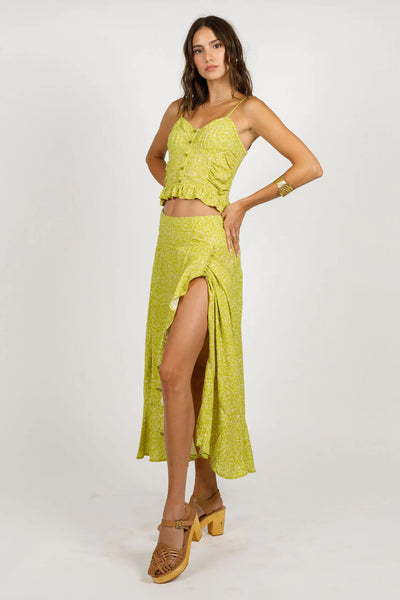 Band Of The Free- Lei Lime Floral Wrap Skirt