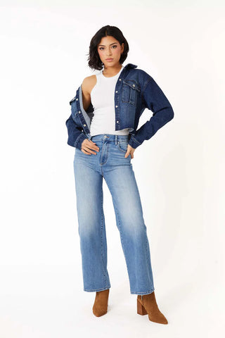 Level 99- Hudson Wide Leg- Cotton Blue