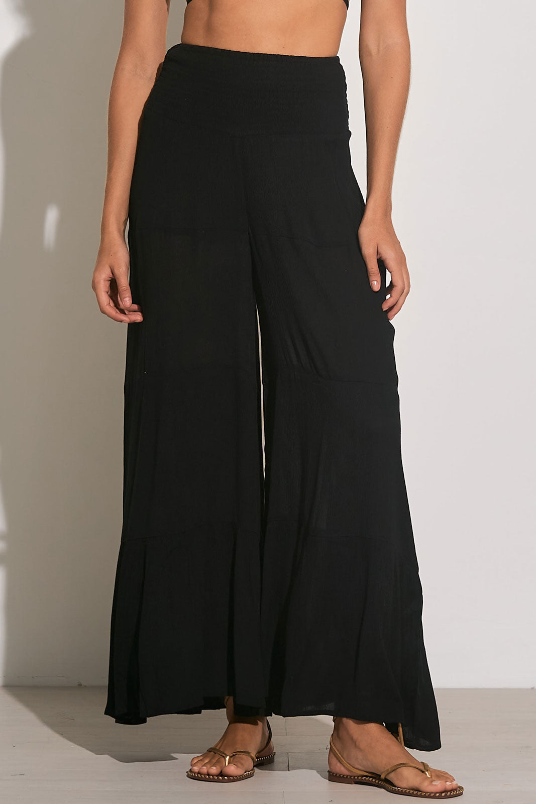 Elan- Resort Tiered Pants- Black