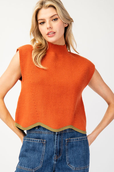 Pumpkin Spice Mock Neck Sweater