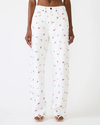 Sydnee Floral Wide Leg Jean- Antique
