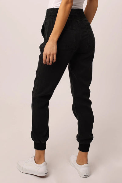 Dear John- Jacey Super High Rise Cropped Jogger- Black