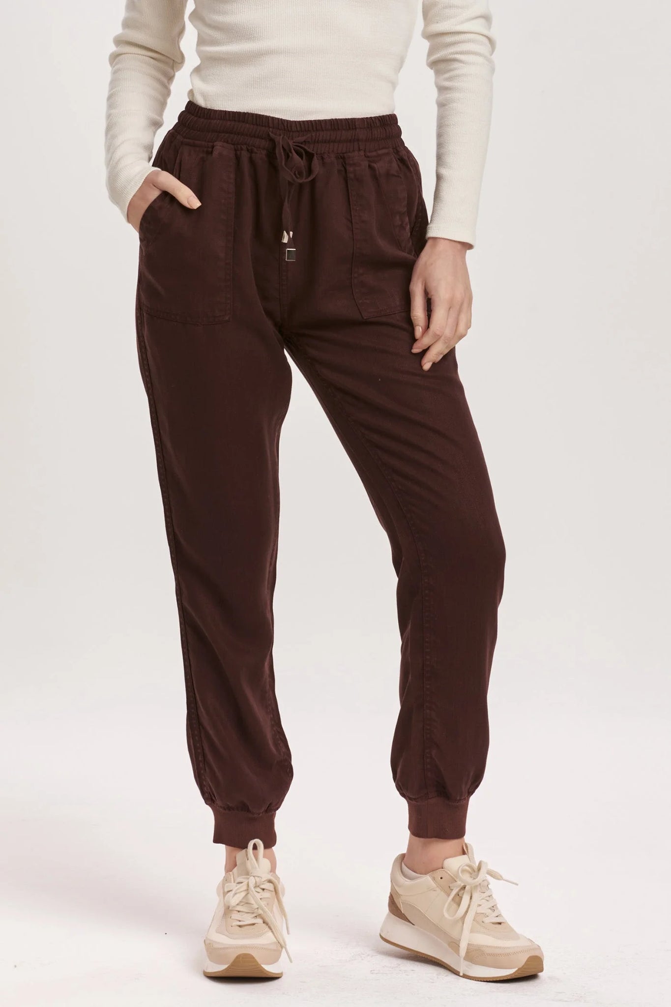 Dear John- Jacey Super High Rise Cropped Jogger- Ground Coffee