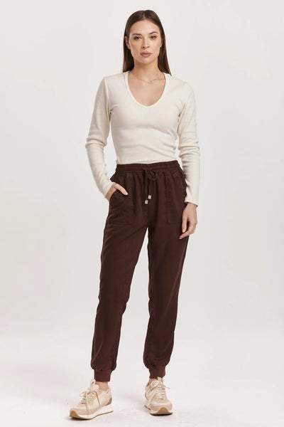 Dear John- Jacey Super High Rise Cropped Jogger- Ground Coffee