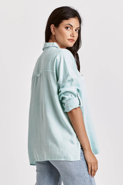 Dear John- Arianna Front Tie Shirt- Fresh Mint Tencel