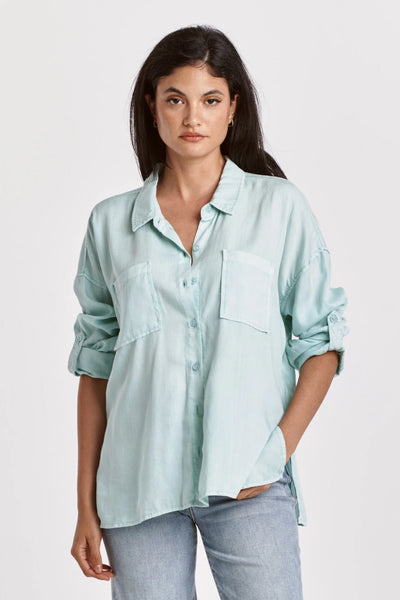 Dear John- Arianna Front Tie Shirt- Fresh Mint Tencel