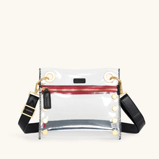 Tony Small Clear Black/Brushed Gold Red Zip
