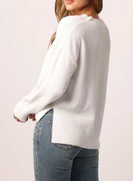 Margarita V-Neck Sweater- White