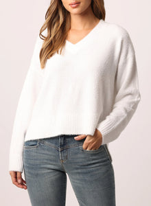 Margarita V-Neck Sweater- White