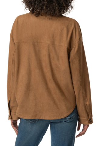 Ellie Faux Suede Jacket- Whiskey
