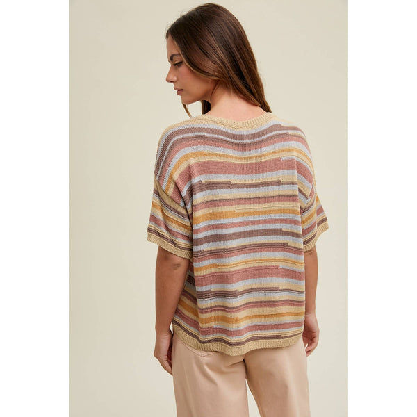 Skyler Multi Striped Sweater Top