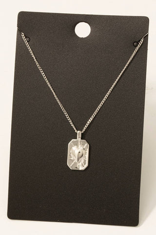 Heart Rectangle Pendant Necklace