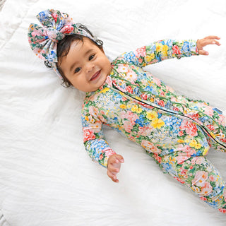 Gigi and Max - Joanna RUFFLE ZIP Bamboo One Piece Floral Baby Clothing