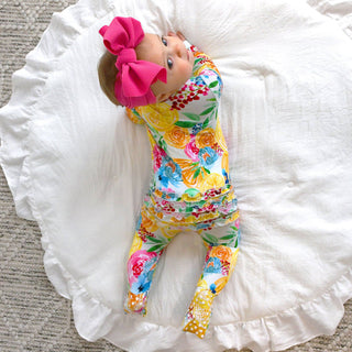 Gigi and Max - Lillyana RUFFLE ZIP Bamboo Baby Sleepies Little Outfit