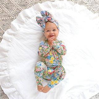 Gigi and Max - Joanna RUFFLE ZIP Bamboo One Piece Floral Baby Clothing