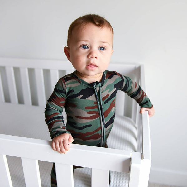 Gigi and Max - Bamboo Baby Pajama Sleepies Little Baby Zip Camo