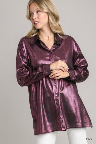 Madeline Metallic Button Up