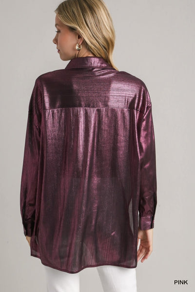 Madeline Metallic Button Up