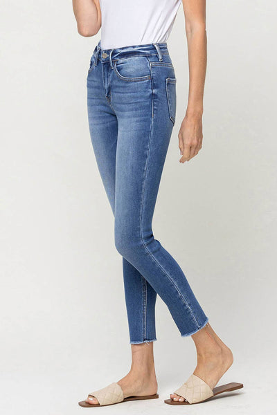 VERVET by FLYING MONKEY - Mid Rise Raw Hem Skinny