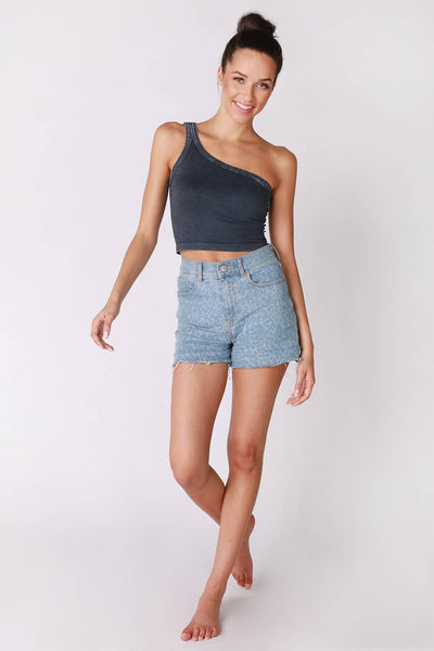 NikiBiki- Vintage One Shoulder Crop Top