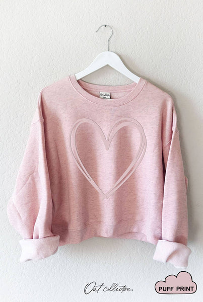 Heart Puff Mid Graphic Sweatshirt