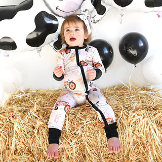 Gigi and Max - Millie Moo ZIP Bamboo Farm OnePiece 2-Way Zipper