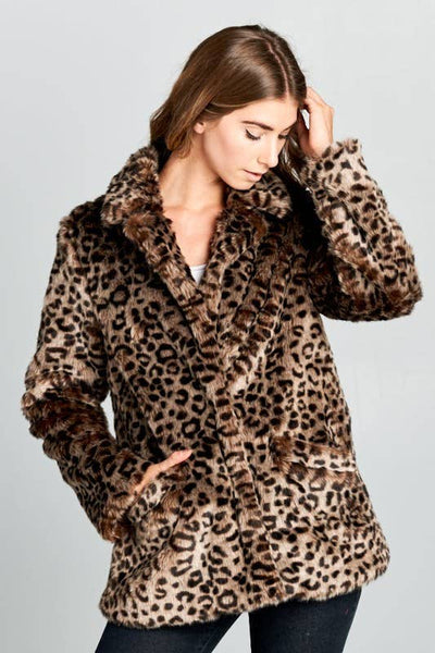 Ellison Leopard Faux Fur Jacket