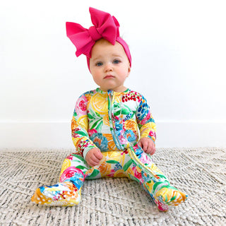 Gigi and Max - Lillyana RUFFLE ZIP Bamboo Baby Sleepies Little Outfit
