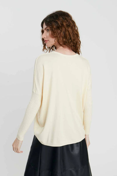 Deluc- Velvet Sweater- Ivory