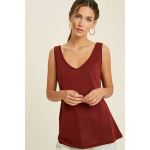 Wishlist Apparel - Women's Casual V-Neck Sleeveless Knit Blouse