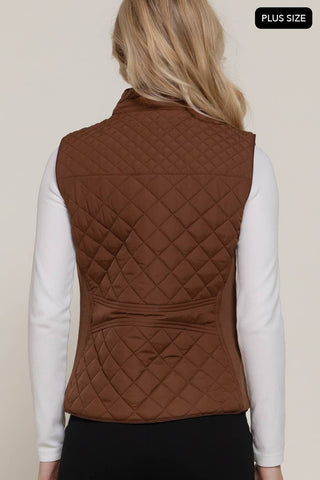 Penelope Plus Piping Quilted Padding Vest