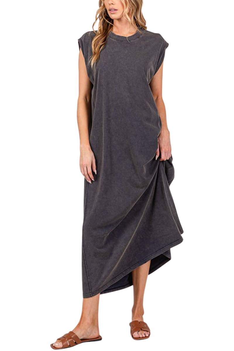 Yari Mineral Wash Cotton T-shirt Dress