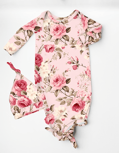 English Rose - Bamboo Baby Knotted Gown