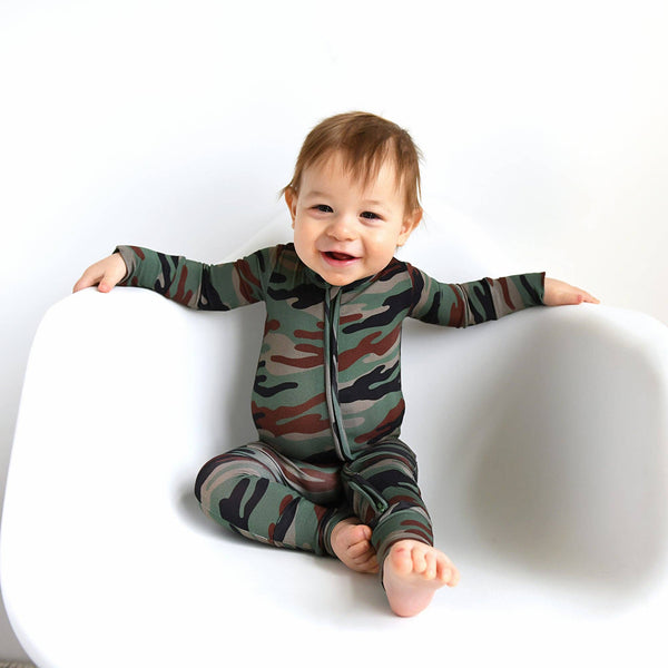 Gigi and Max - Bamboo Baby Pajama Sleepies Little Baby Zip Camo