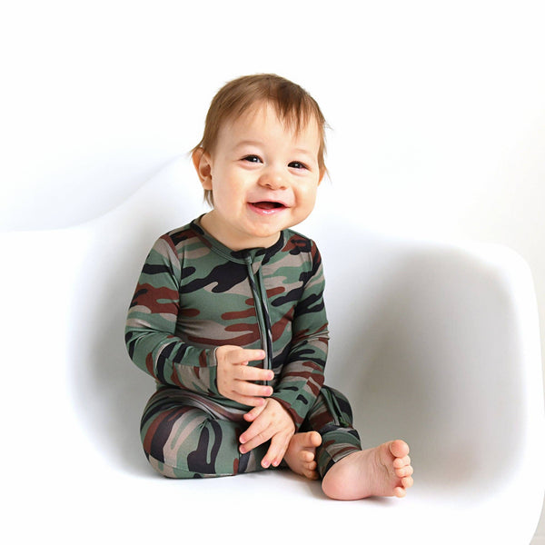 Gigi and Max - Bamboo Baby Pajama Sleepies Little Baby Zip Camo