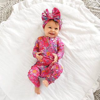 Gigi and Max - Posie RUFFLE ZIP Bamboo One Piece Floral Baby Outfit