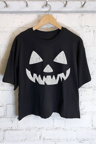 Jack O Lantern- HALLOWEEN GRAPHIC LONG CROP TOP