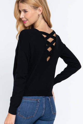 Vanessa Back Cross Strap Viscose Sweater