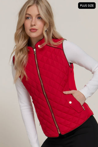 Penelope Plus Piping Quilted Padding Vest