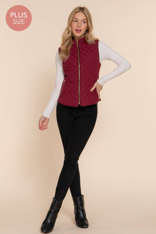 Penelope Plus Piping Quilted Padding Vest