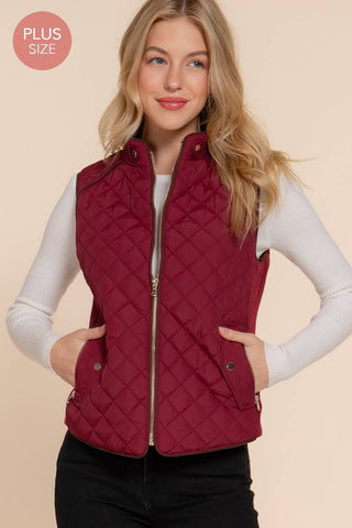 Penelope Plus Piping Quilted Padding Vest