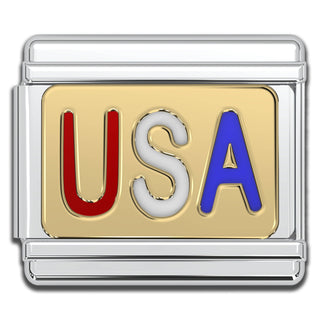 Italian Bracelet Charm - USA 9mm Links