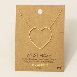 Heart Cutout Pendant Necklace